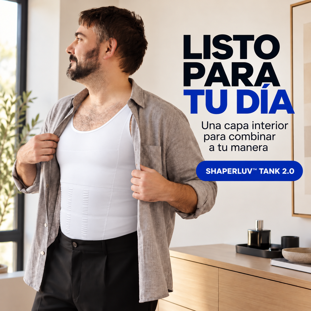 SHAPERLUV™ Tank 2.0 — Camiseta Moldeadora de Compresión para Hombre