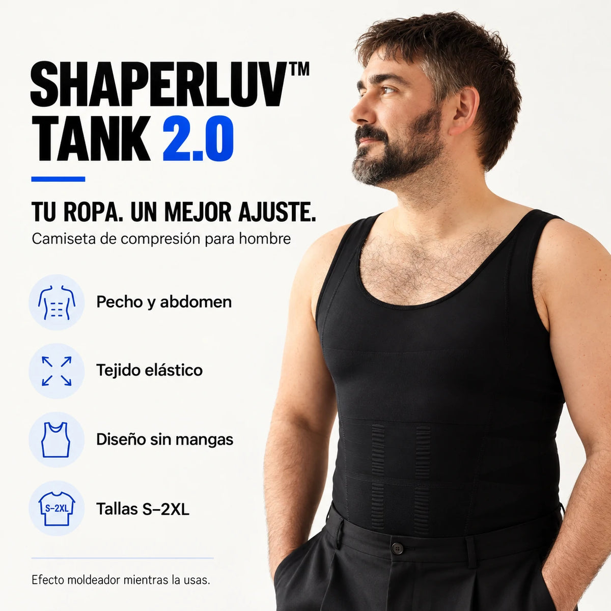 SHAPERLUV™ Tank 2.0 — Camiseta Moldeadora de Compresión para Hombre